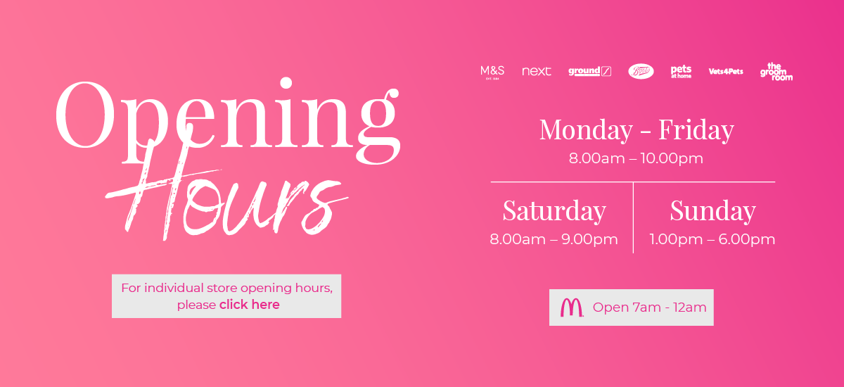 Sprucefield - Opening Hours - June 22